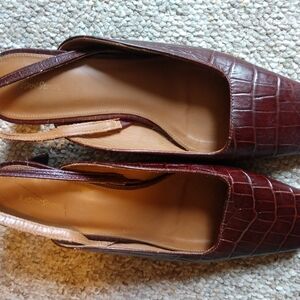 & Other Stories Brown Mules with Reptilian Texture